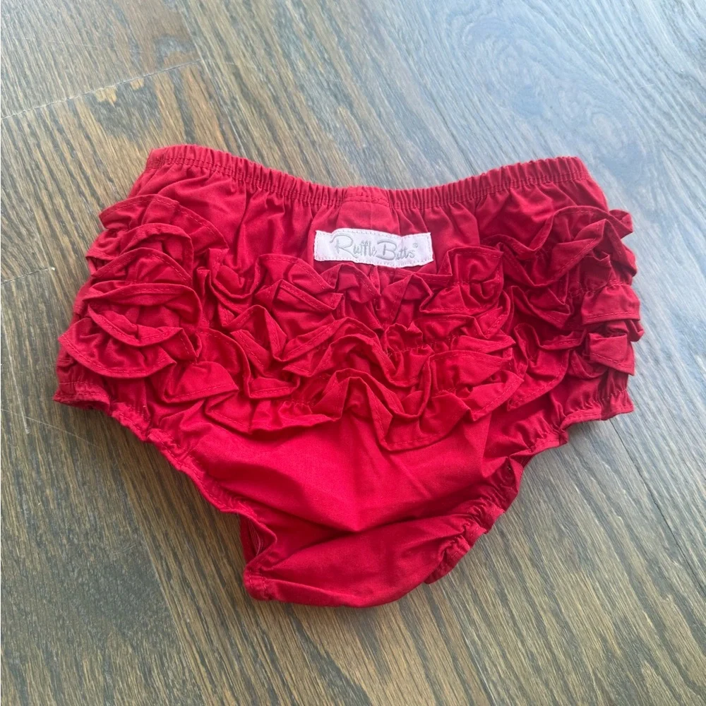 Ruffle Butts Bright Red Ruffle Diaper Cover